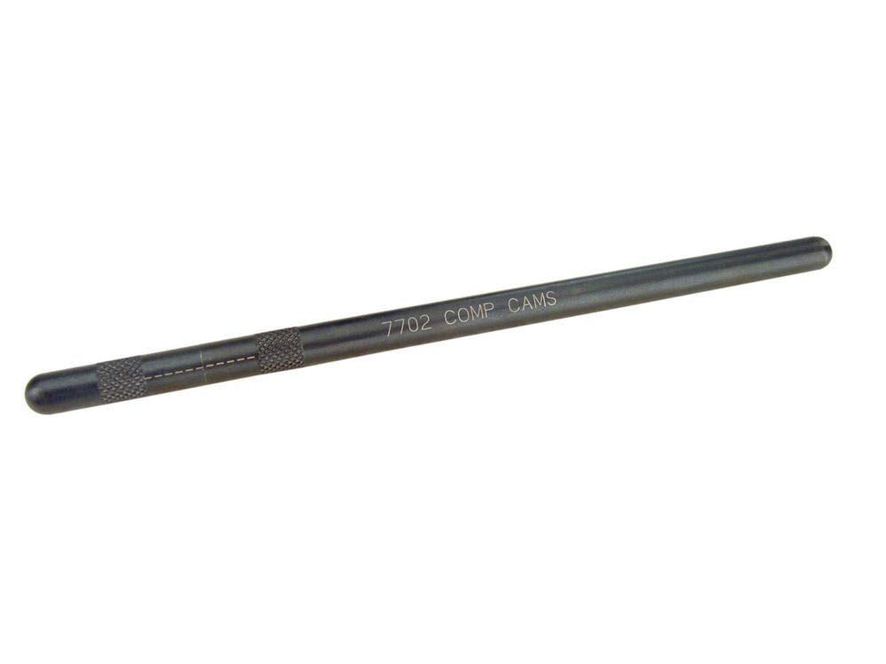Comp Cams front view of adjustable pushrod checker showing scale and benefits of fast measurements