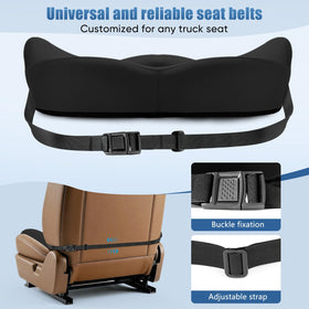 Comphekept installed on car driver seat improving posture on drives