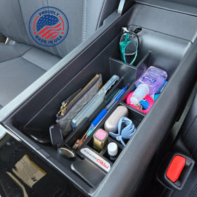 Complete Appearance chap stick slot and coin half-pipe keeping small items upright and ready
