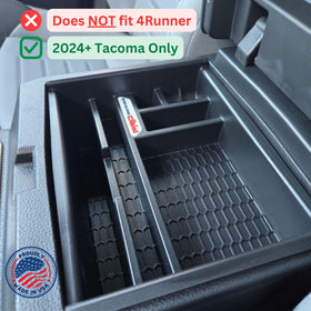 Complete Appearance installed in Tacoma console showing no-rattle stability benefit