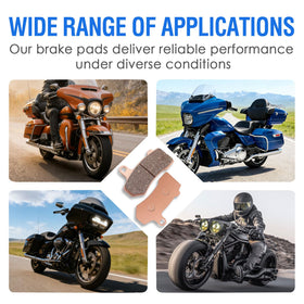 ComTrekium pads fitted on Road King rear brake highlighting balanced braking performance