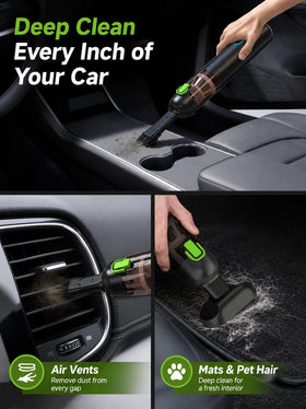 COMVIX nozzle close-up highlighting crevice tool for reaching tight car spaces