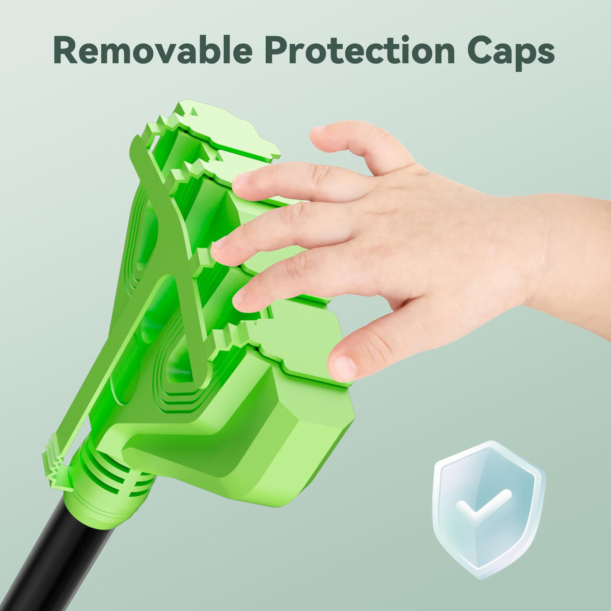 Conable dust cap detail protecting unused outlets and preventing debris ingress