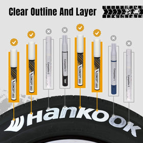 ConceptInks paint stroke on tire sidewall showing opaque white contrast benefit