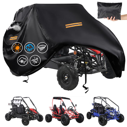 CONFUTURY front view of cover fitted on two-seater go-kart showing full protection and neat fit