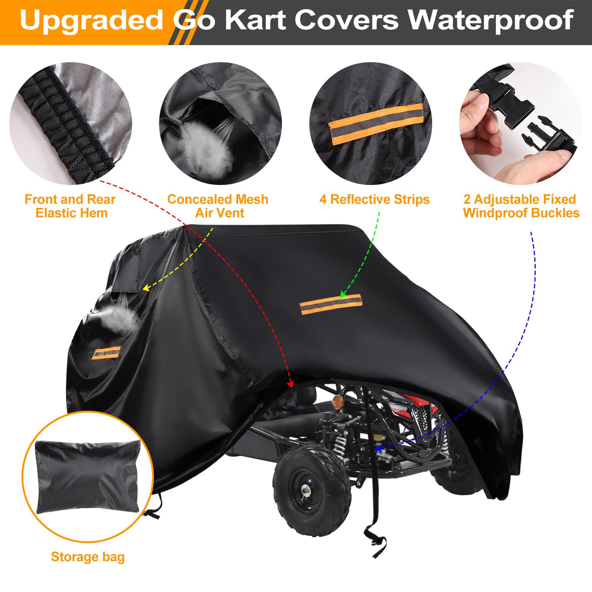 CONFUTURY windproof buckle and elastic hem securing cover during windy conditions