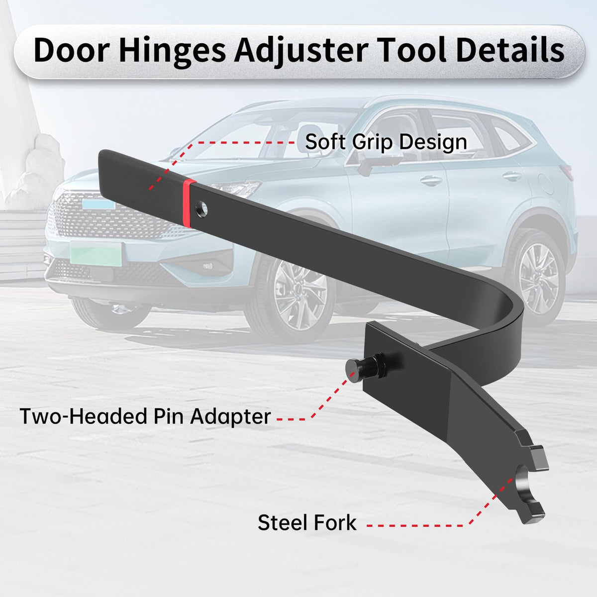 CONGKAILU tool in use on car door showing real-world adjustment and smoother closing