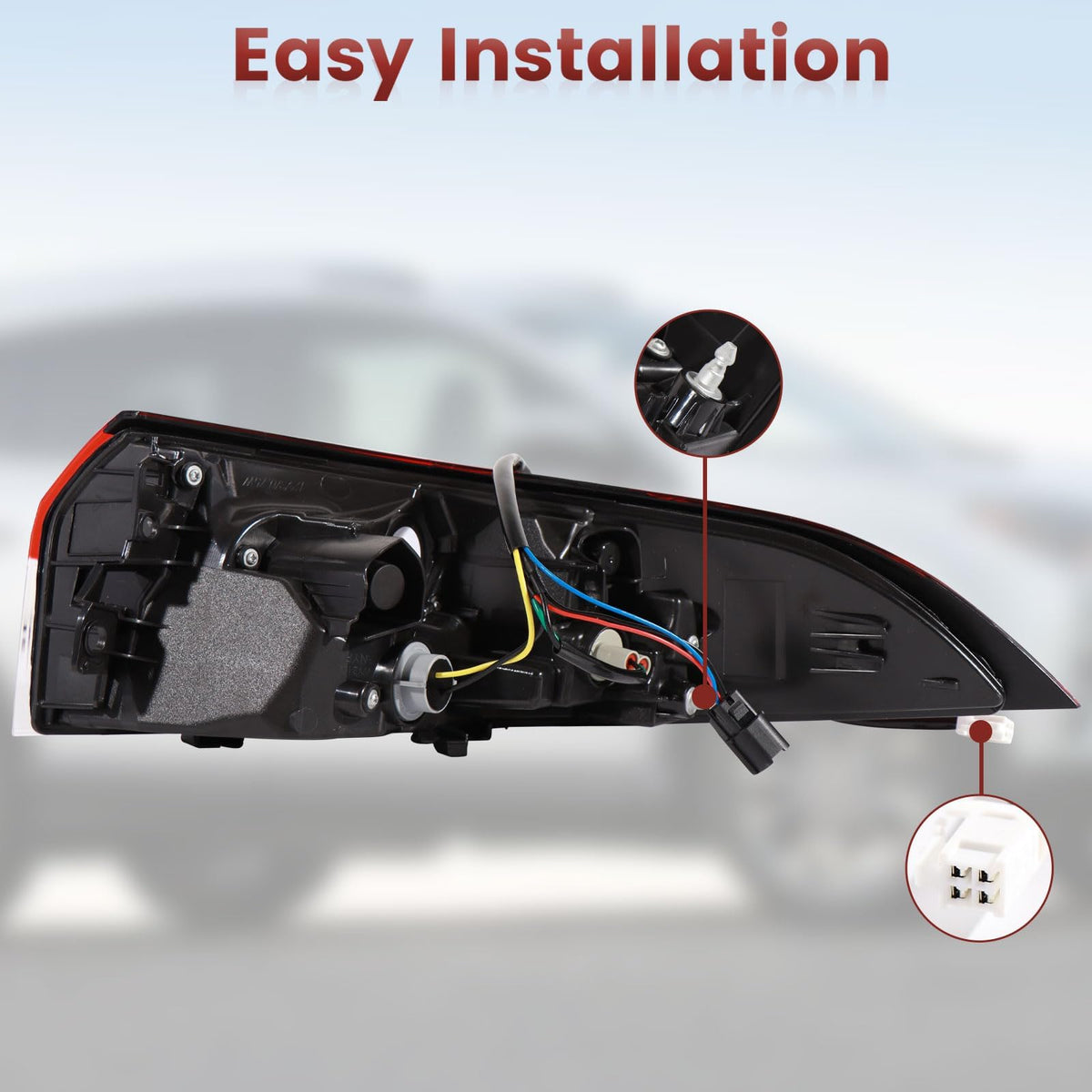 CONLLCON tail light installed on Corolla demonstrating correct fit benefit