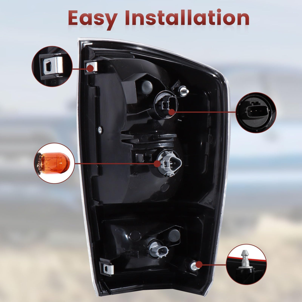 CONLLCON taillight mounted on Tacoma demonstrating direct-fit replacement benefit