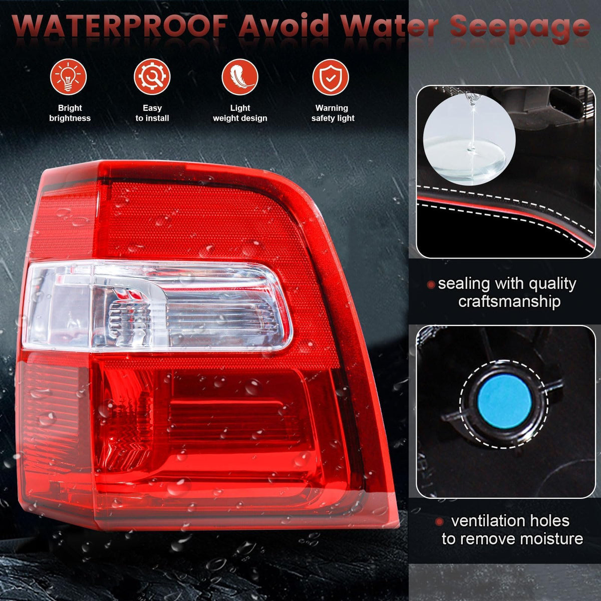 CONLLCON tail light wiring connector view showing plug-and-play convenience