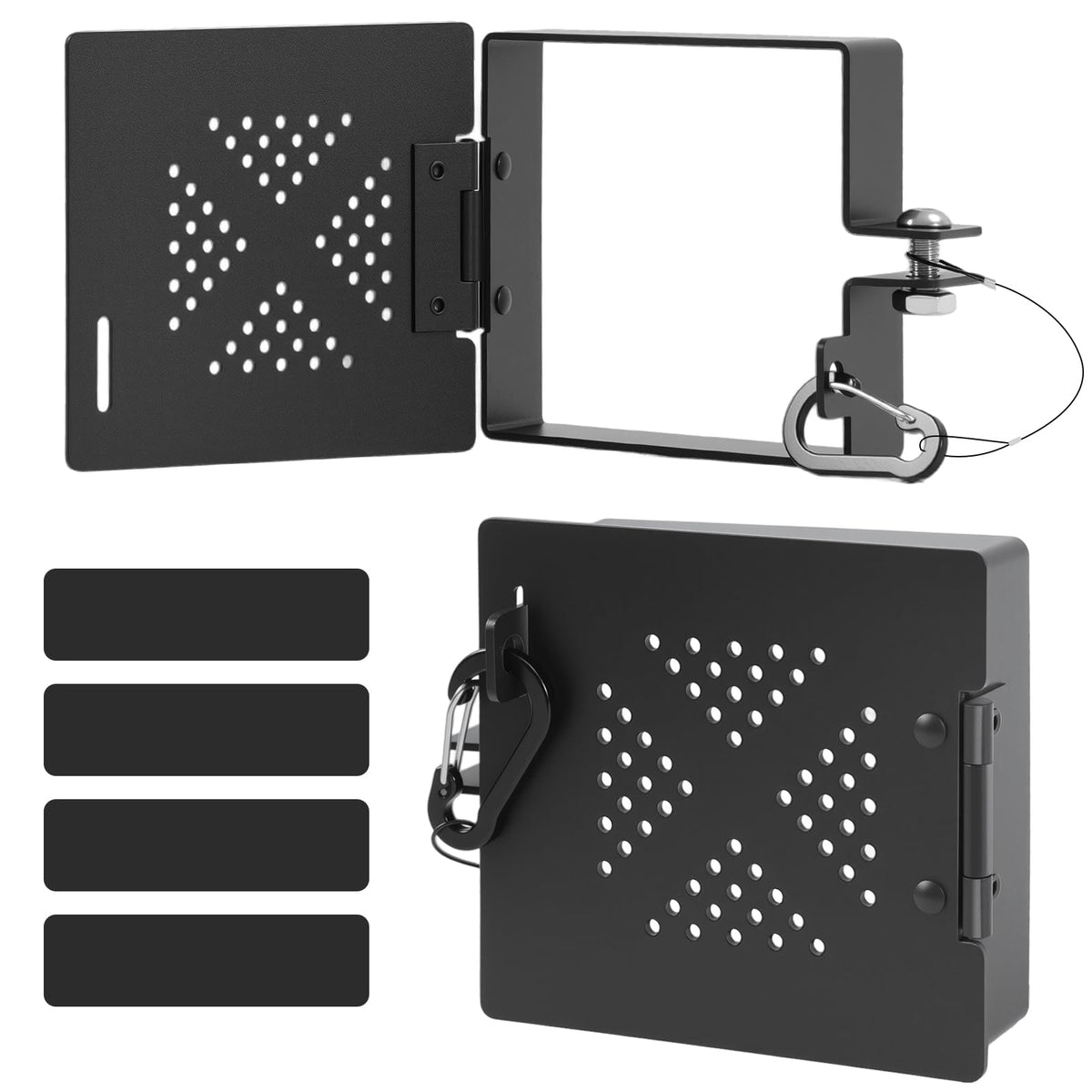 CONMWO two-pack packaging with caps, screws, and rubber buffer pads included