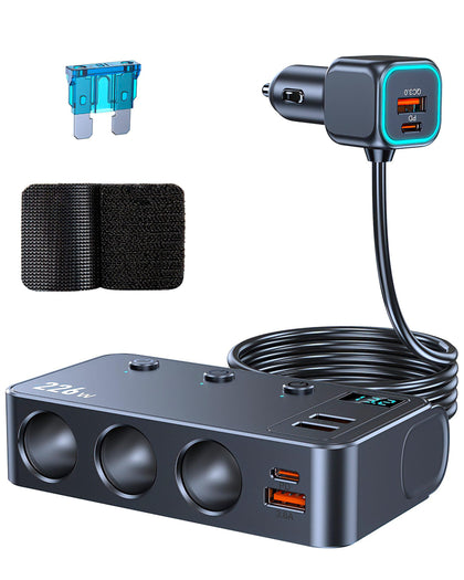 CONPEX front view of 9-in-1 splitter showing ports and housing for quick identification