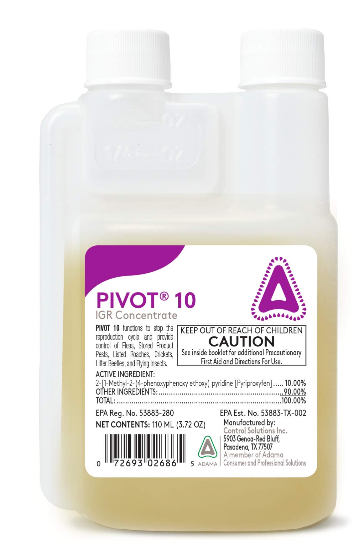Control Solutions Pivot 10 concentrate in application equipment close-up, illustrating easy dosing benefit