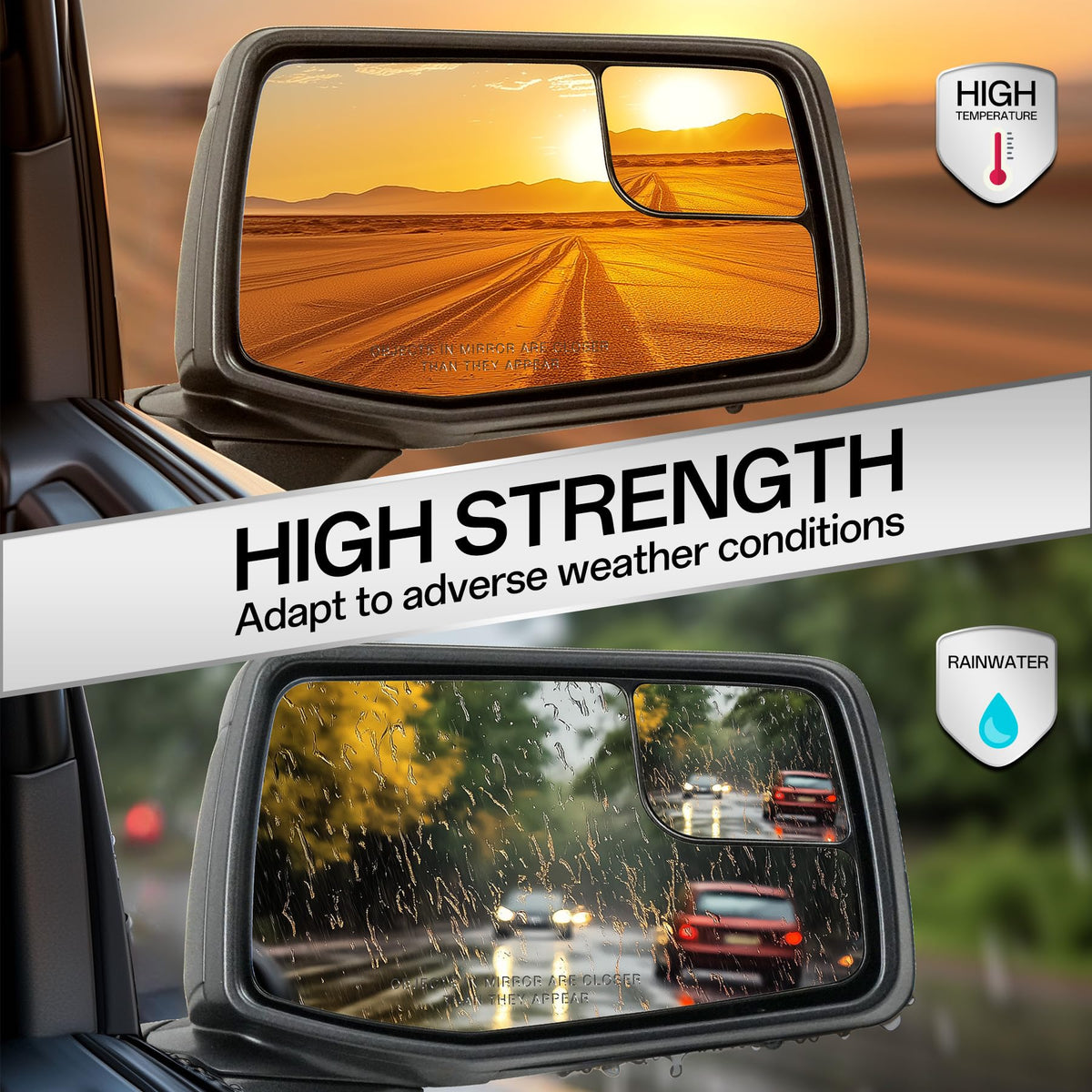 Convitex convex blind spot glass view highlighting extended visibility for safer lane changes