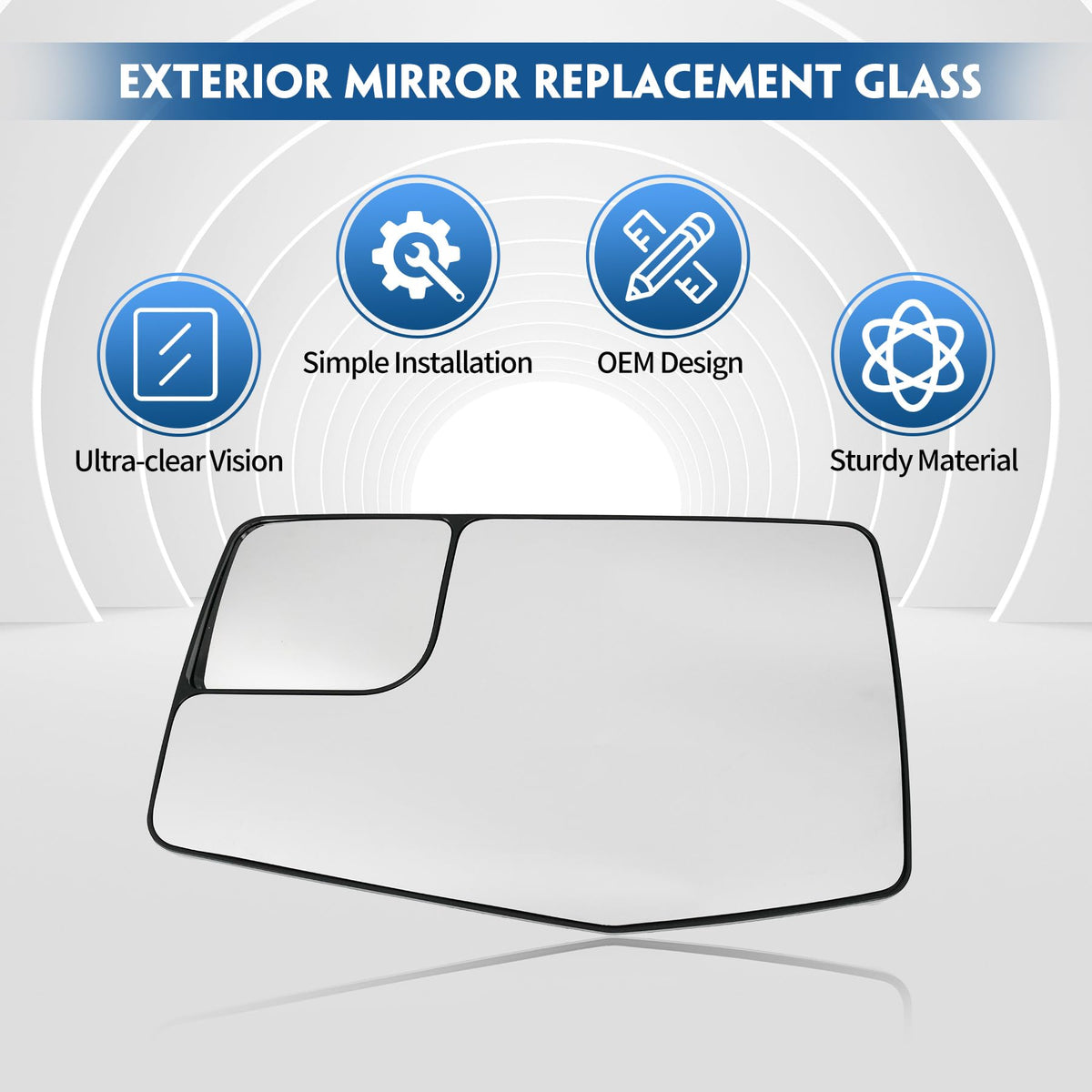 Convitex convex blind-spot section highlighting wider field-of-view benefit