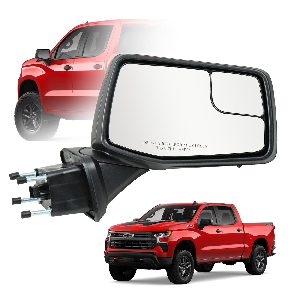Convitex front view of passenger mirror showing right-side fit and OE styling benefit