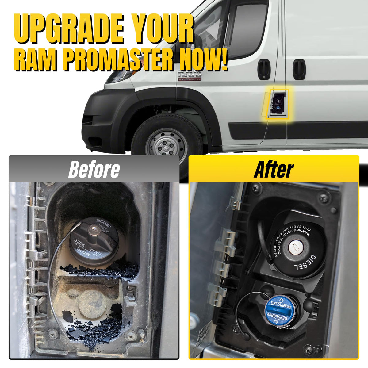 Convitex side profile mounted on Ram ProMaster demonstrating proper alignment