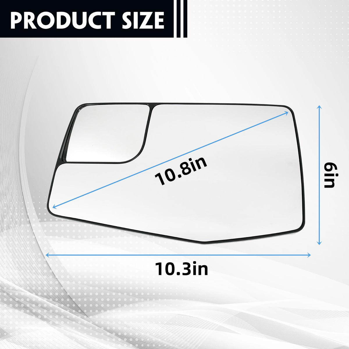 Convitex mirror next to hand for scale showing correct sizing benefit