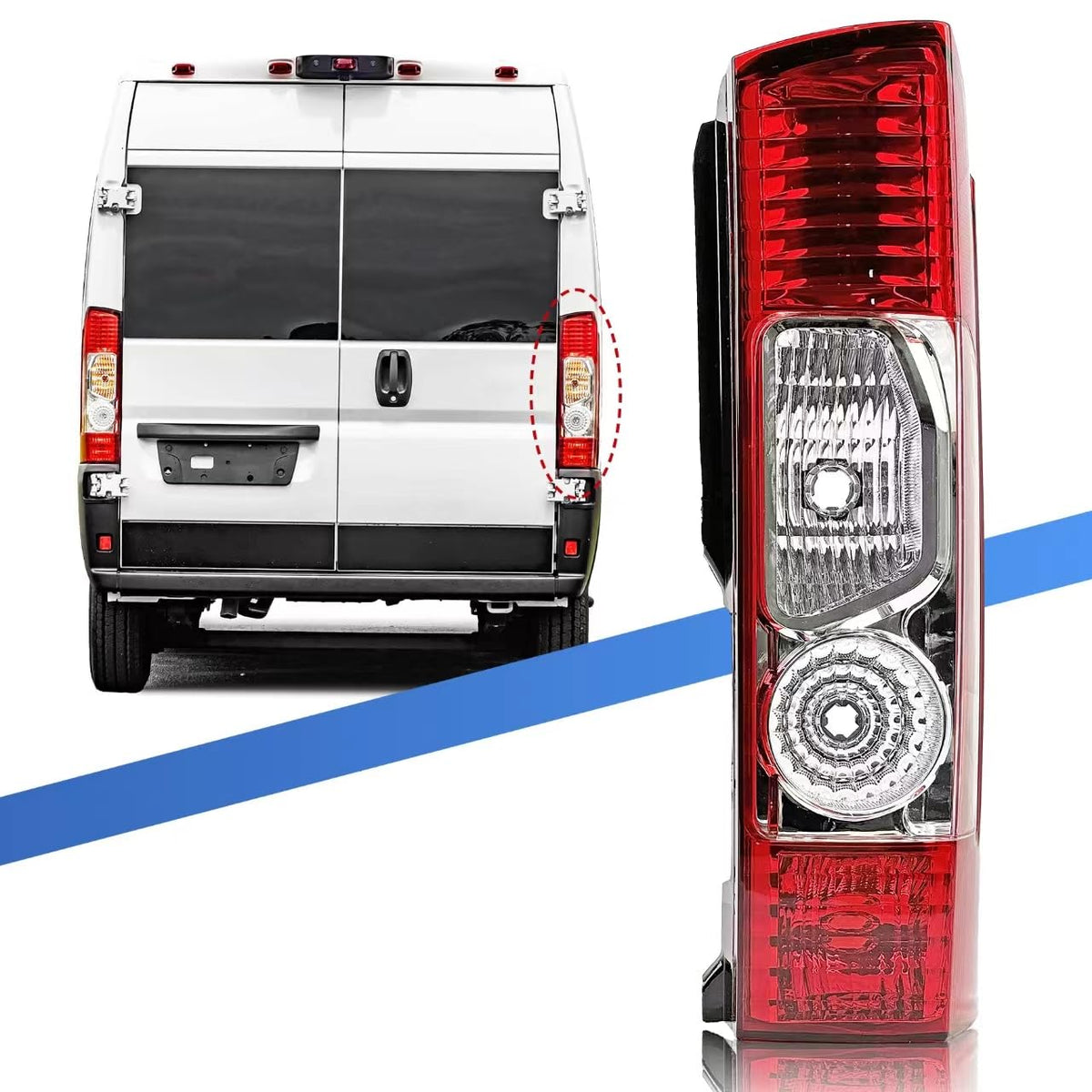 Convitex front view tail light housing showing fit and finish for easy replacement