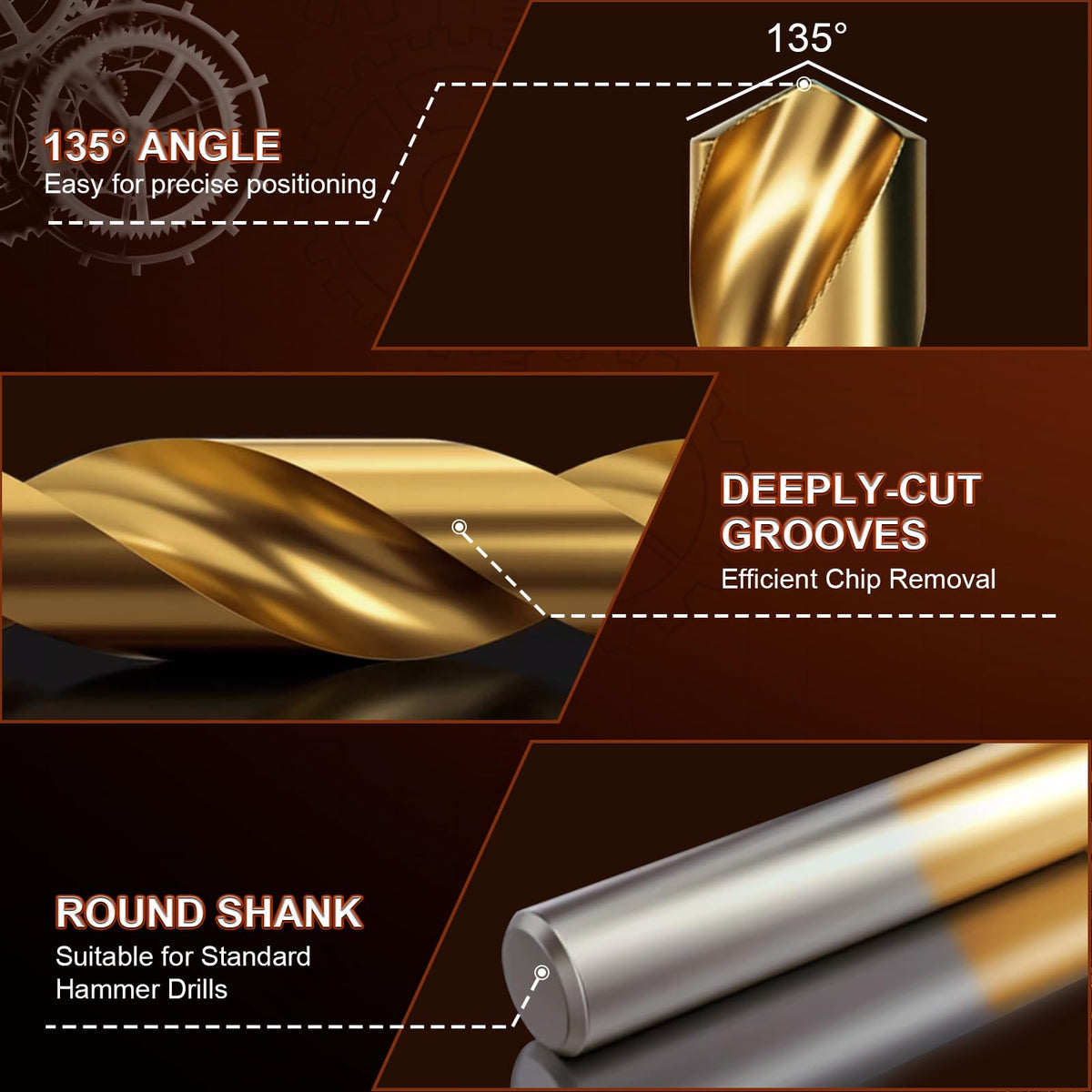 coobeast drill bit detail showing titanium coating for longer life