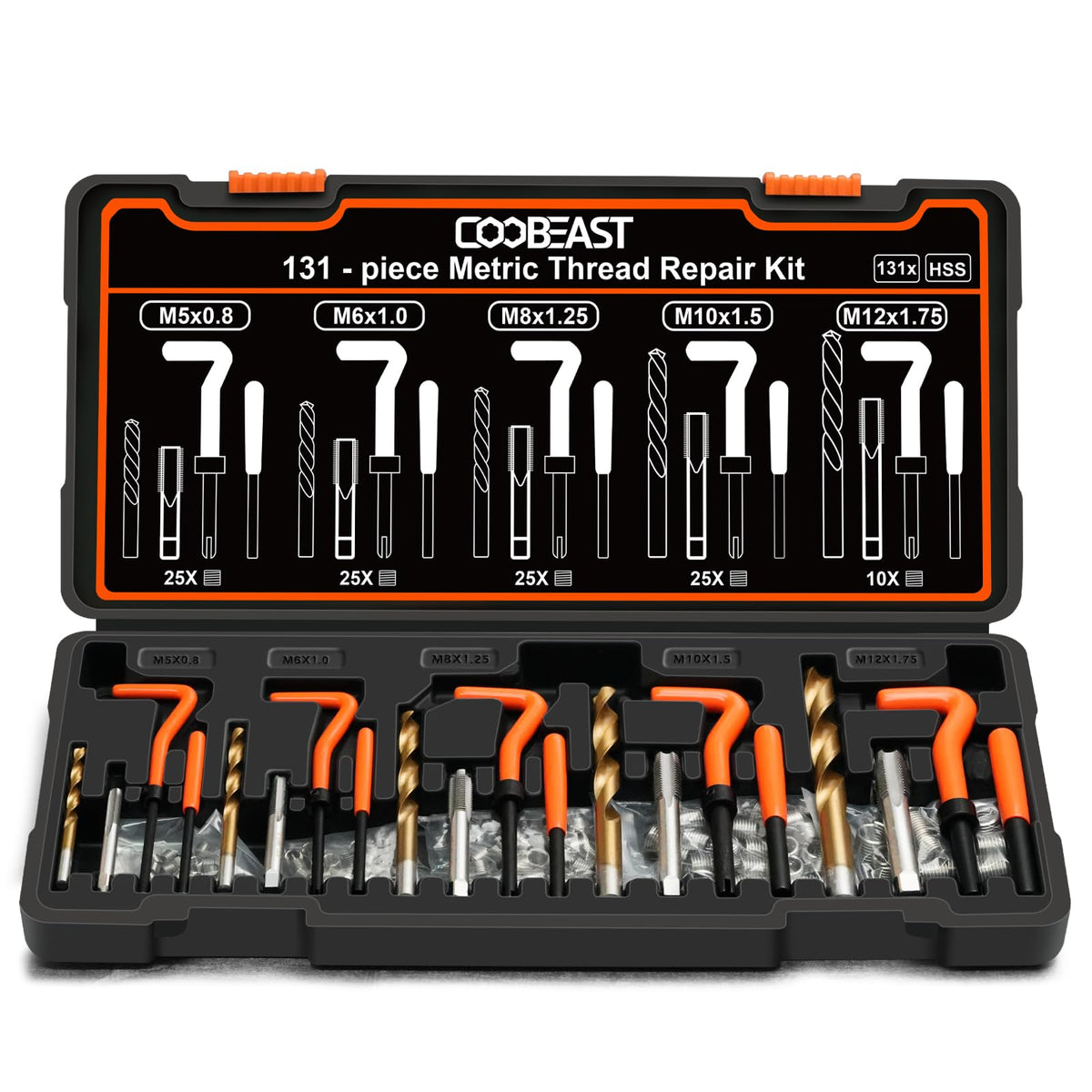 coobeast kit front case showing organized labeled compartments for fast selection