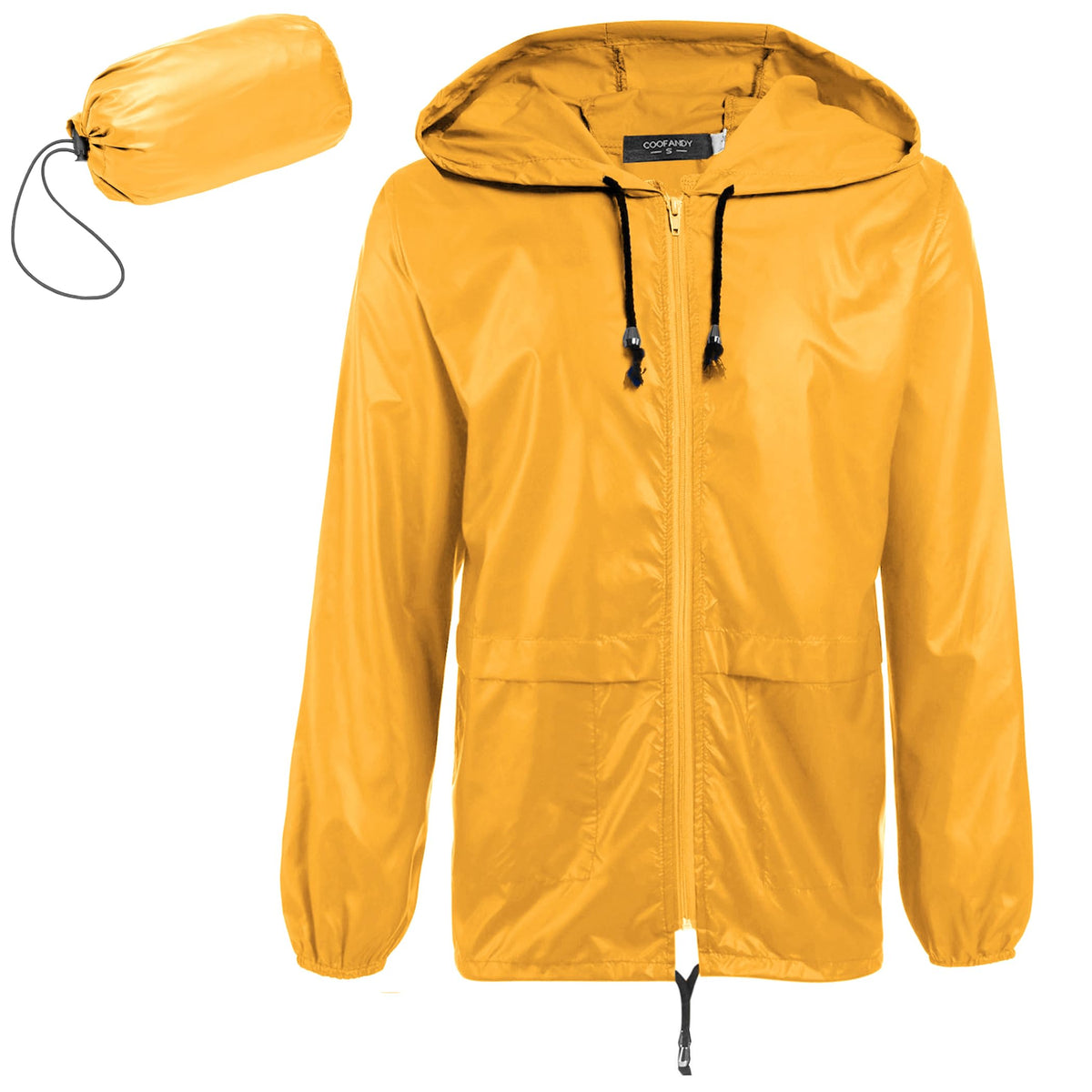 COOFANDY front view of jacket showing full zipper and clean silhouette, easy layering benefit