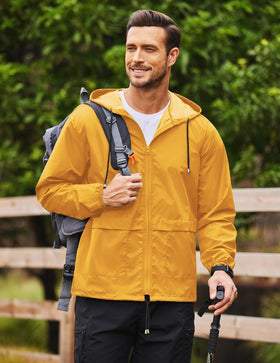 COOFANDY hood and drawstring detail demonstrating adjustable fit and wet-weather protection