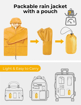 COOFANDY jacket packed in carry pouch for compact travel and convenient storage