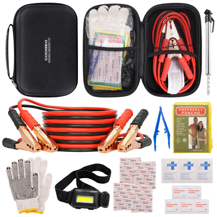 COOGEO front view of black emergency kit bag showing durable design and compact storage