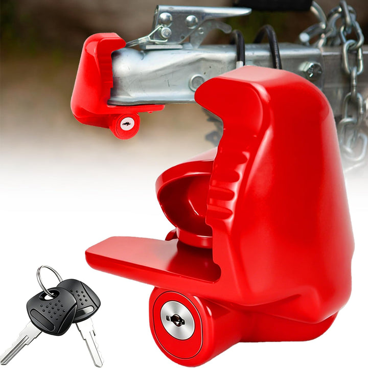 COOHAME red lock front view showing bright anti-theft finish and robust build