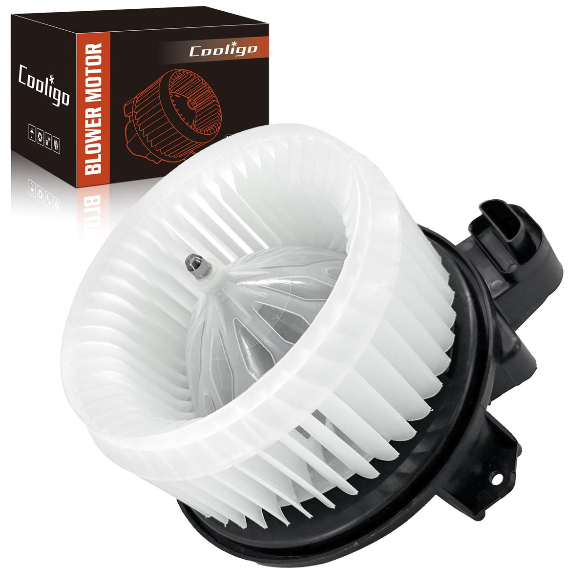 COOLIGO blower assembly front view showing fitment and airflow benefit