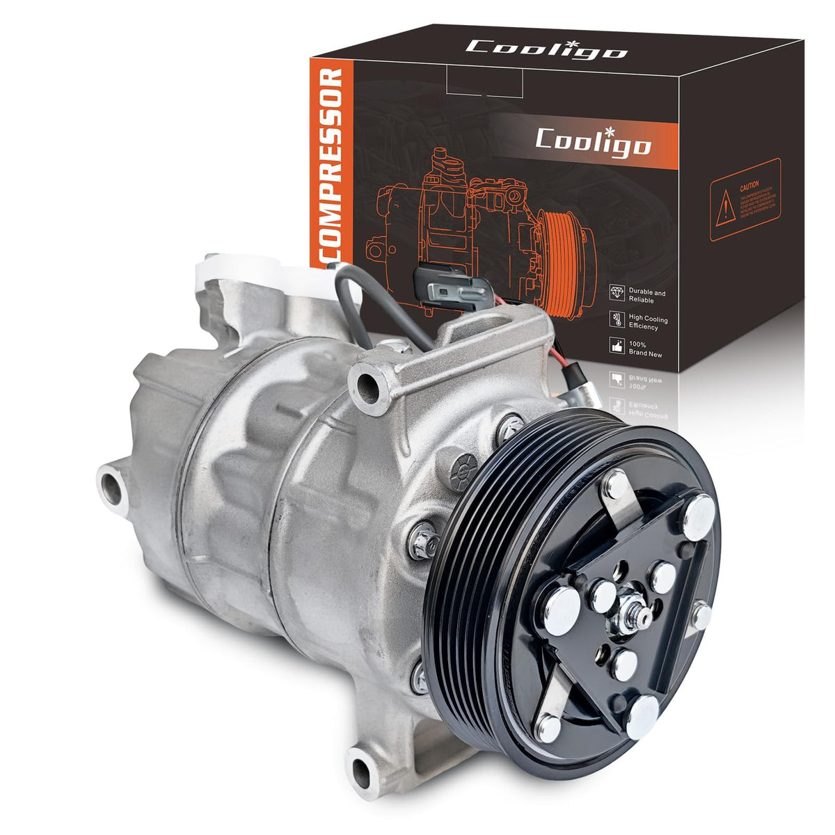 COOLIGO front view of compressor showing fit and mounting points for easy replacement
