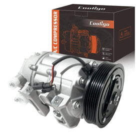 COOLIGO front view of compressor showing compact direct-fit design and easy replacement benefit