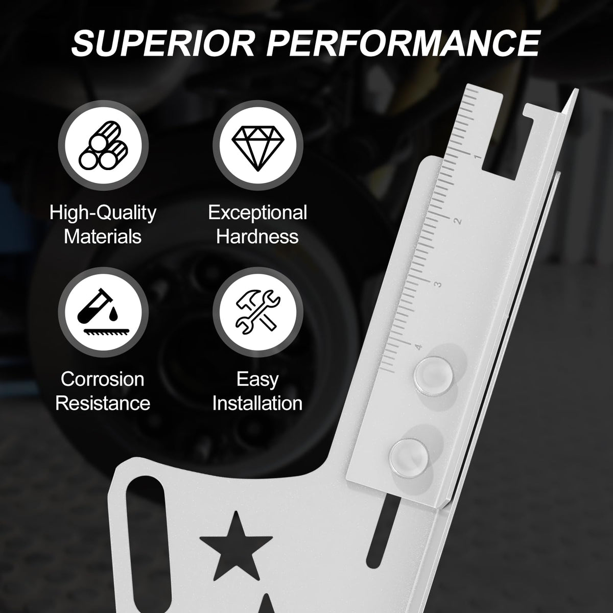 COOLWOLF adjustable magnetic gauge detail showing precise camber adjustment benefit