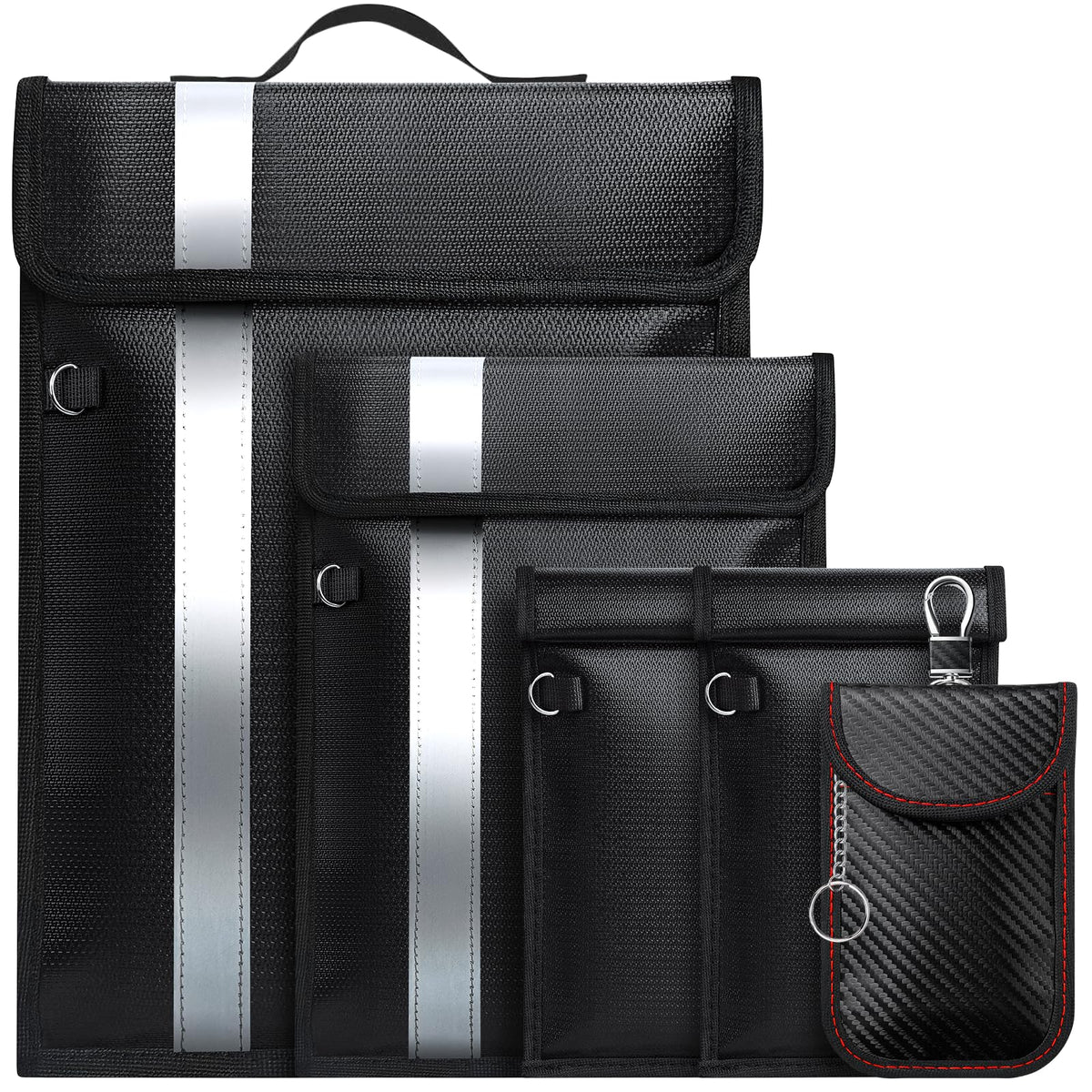 Coorattyes front pack shot showing all five Faraday bags and benefits