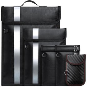 Coorattyes front pack shot showing all five Faraday bags and benefits