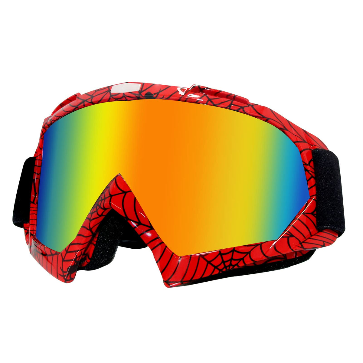 CoPvner goggles front view showing red frame and wide vision benefit