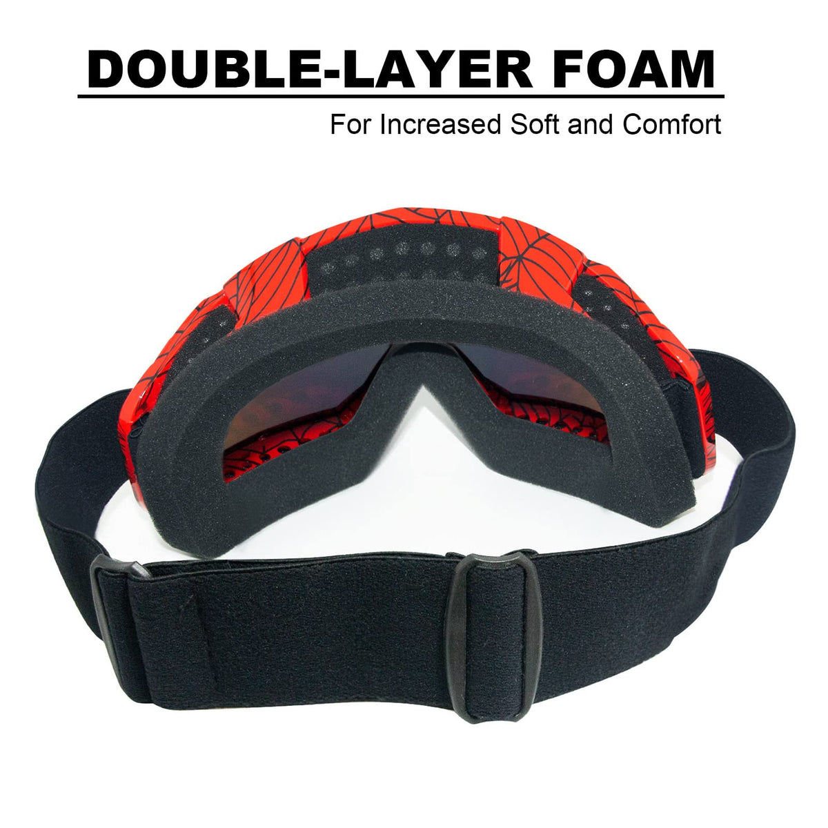 CoPvner adjustable non‑slip strap securing goggles to helmet