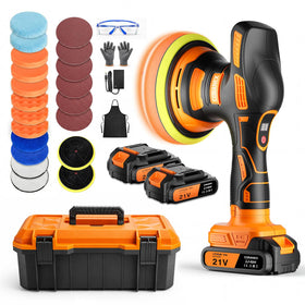 coranex front view of cordless buffer polisher showing form and controls, improved handling