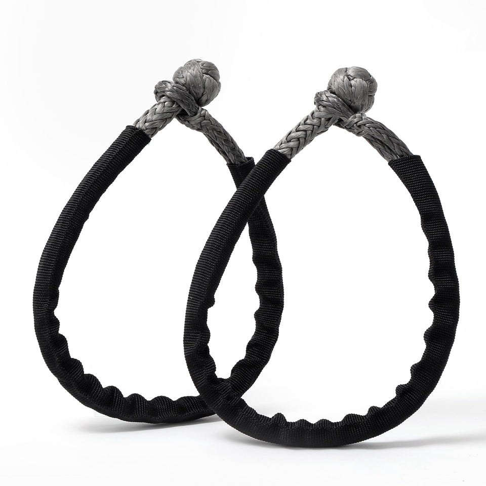 cordeast front packaging showing two gray soft shackles and clear labeling for easy identification