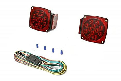 CORINTH square LED tail light front view showing bright lens and improved visibility