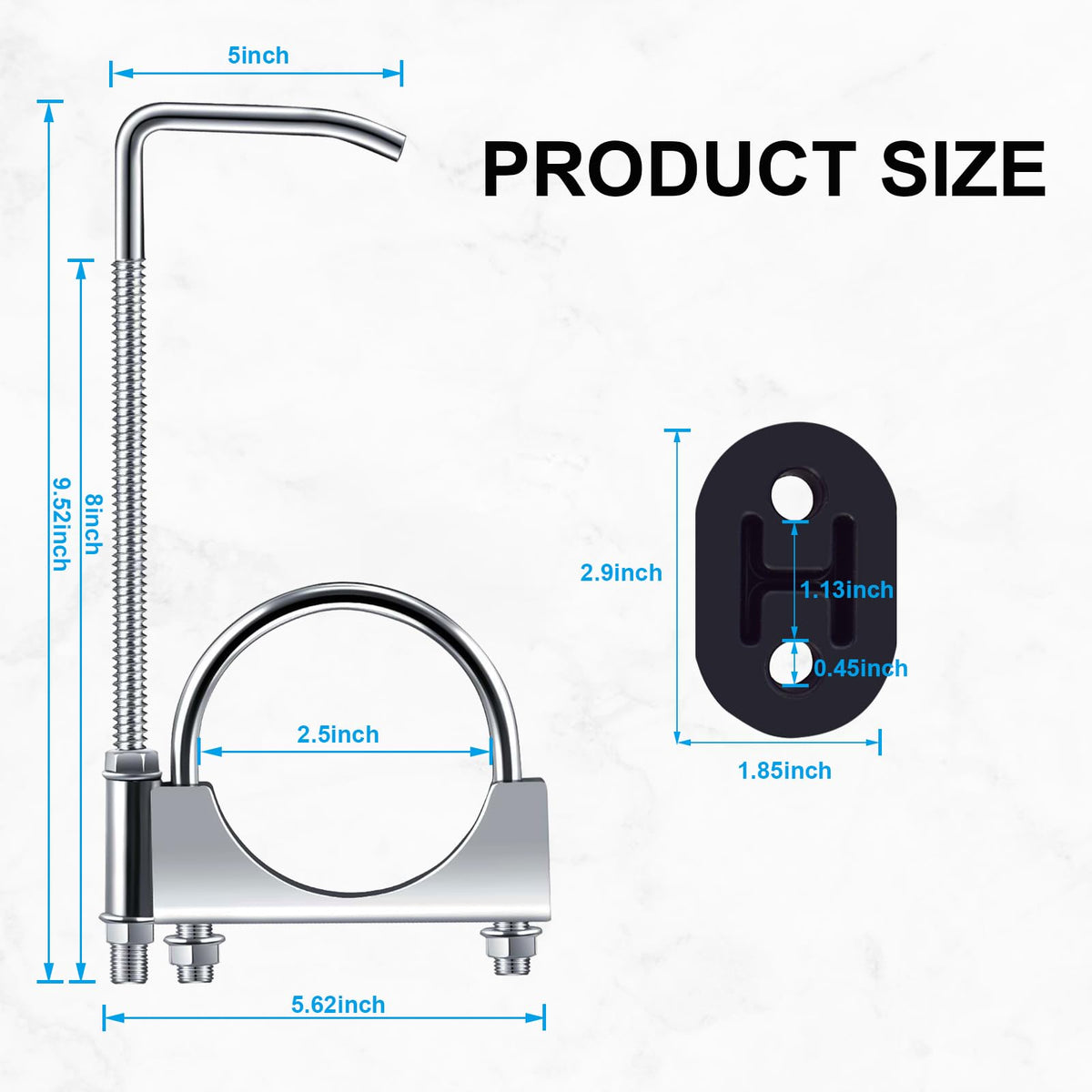 COROTC hanger next to 2.5 inch pipe showing correct fit and scale