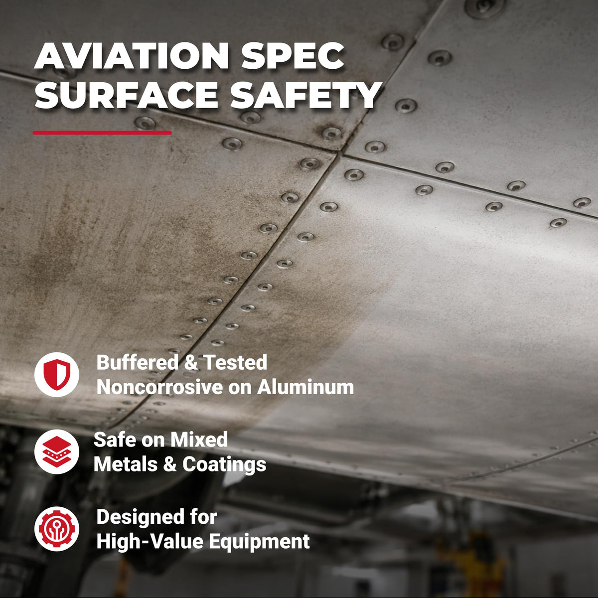 Corrosion Technologies cleaning landing gear area removing grease for safer maintenance