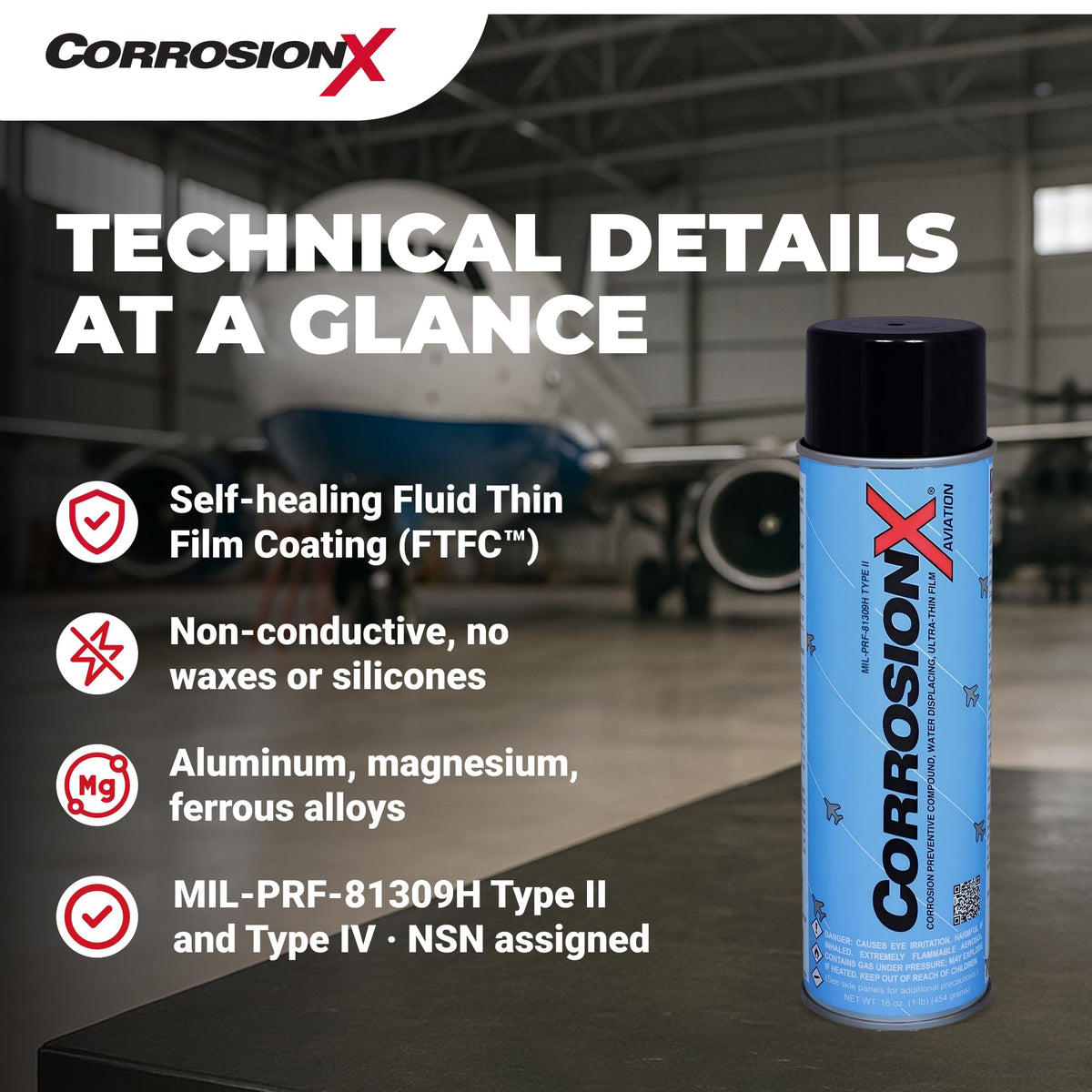 Close-up of CorrosionX Aviation thin film on metal surface showing protective coating