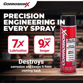 CorrosionX penetrating oil freeing a rusted bolt for easier loosening