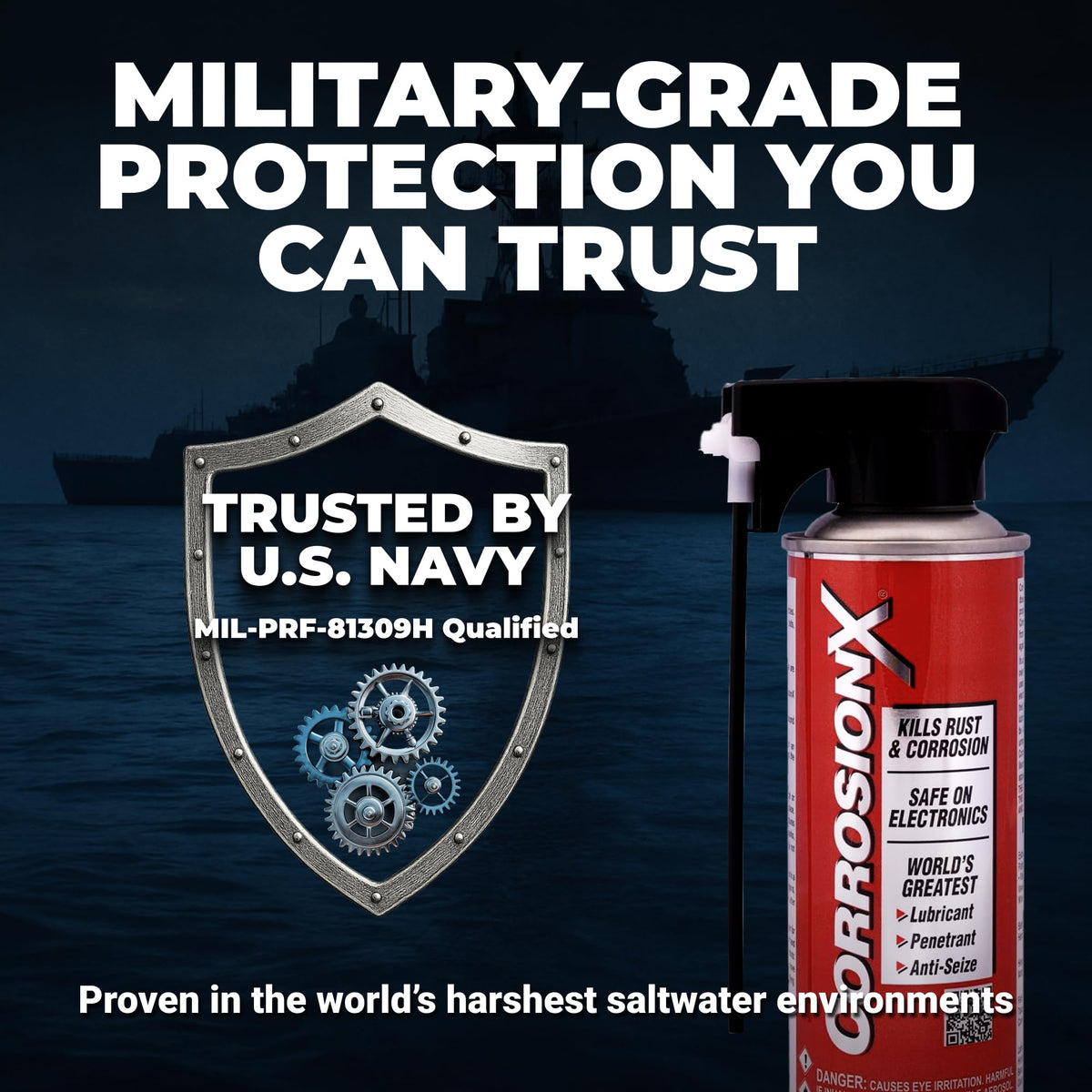 CorrosionX 6oz can beside hand tools showing compact portable size