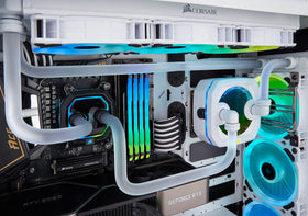 Corsair XL8 clear coolant in a PC loop showcasing clean tubing and improved visibility