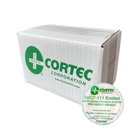 Cortec VpCI-111 underside label and specs highlighting adhesive mounting and coverage