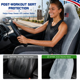 CORTHENA on passenger seat protecting upholstery from sweat and sand