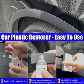 COSLAKE plastic restorer with sponge applicator restoring faded trim for renewed look